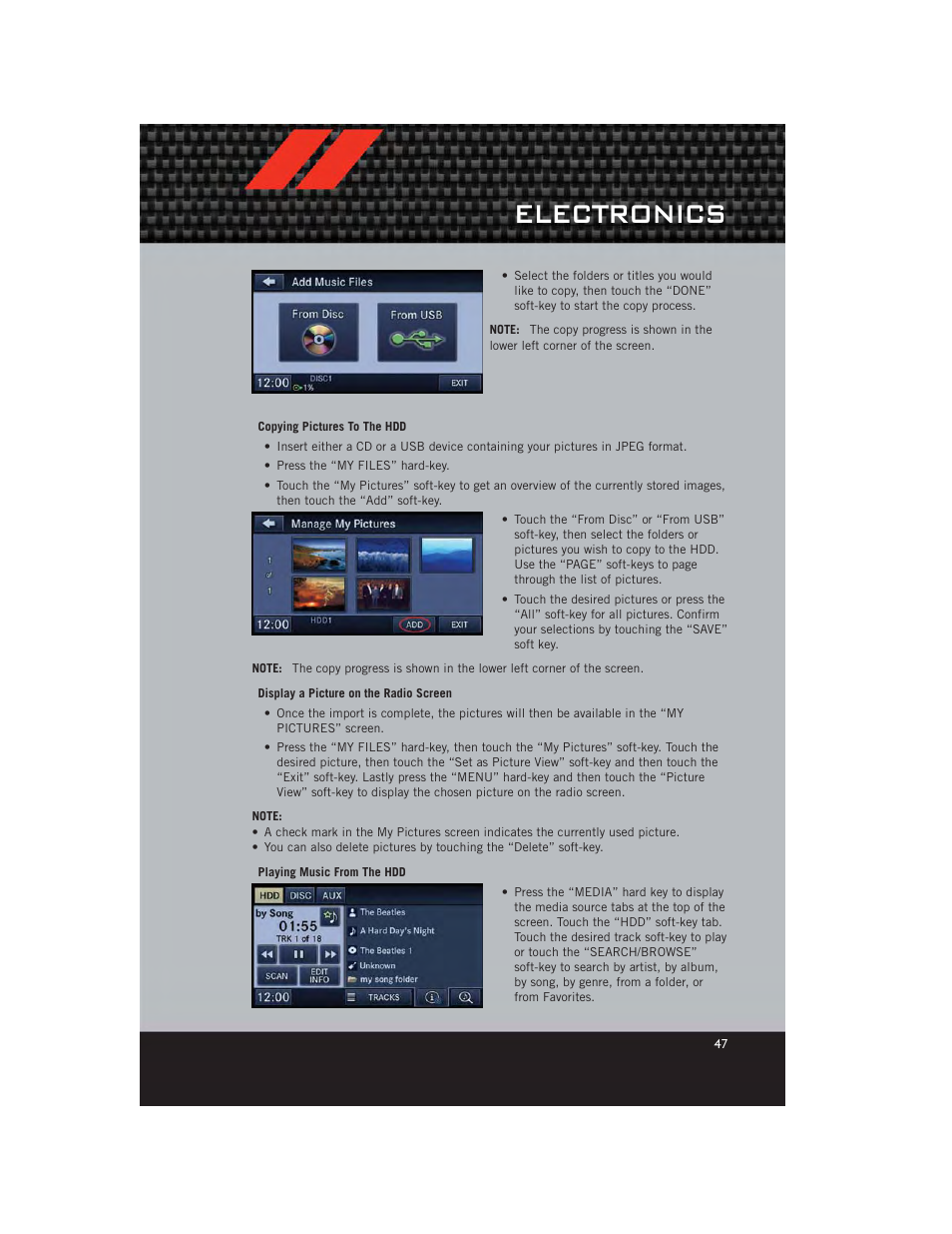 Electronics | Dodge 2012 Grand_Caravan - User Guide User Manual | Page 49 / 132