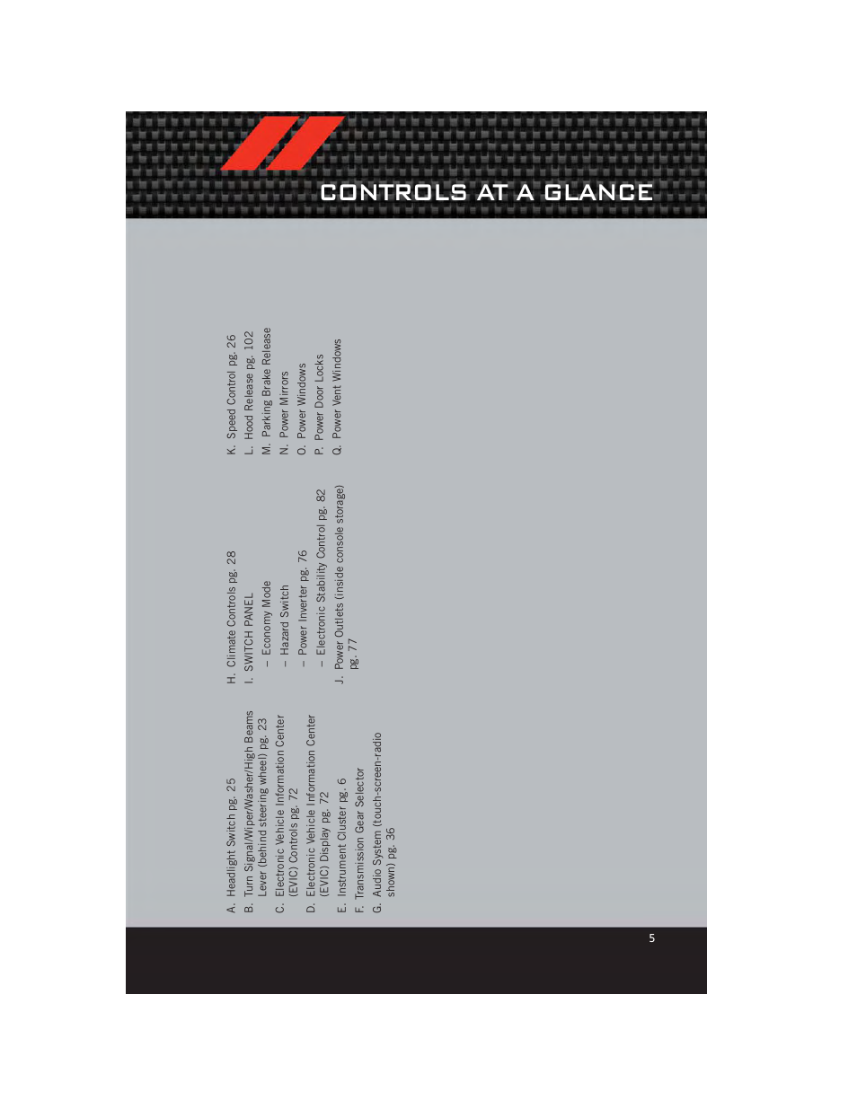 Controls at a glance | Dodge 2012 Grand_Caravan - User Guide User Manual | Page 7 / 132