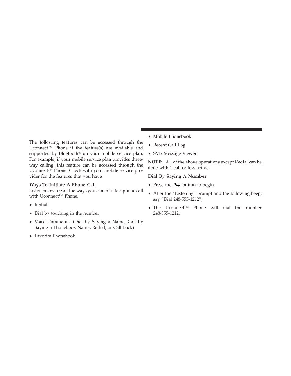Phone call features | Dodge 2012 Journey - Owner Manual User Manual | Page 144 / 603