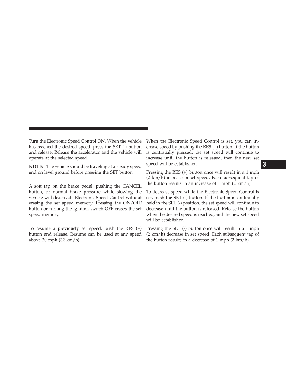 To set a desired speed, To deactivate, To resume speed | To vary the speed setting | Dodge 2012 Journey - Owner Manual User Manual | Page 217 / 603