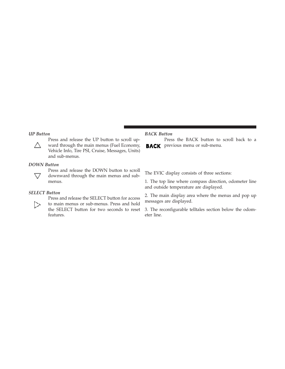 Electronic vehicle information center (evic), Displays | Dodge 2012 Journey - Owner Manual User Manual | Page 286 / 603
