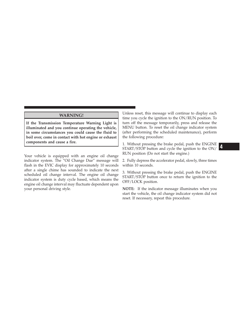 Oil change due | Dodge 2012 Journey - Owner Manual User Manual | Page 293 / 603