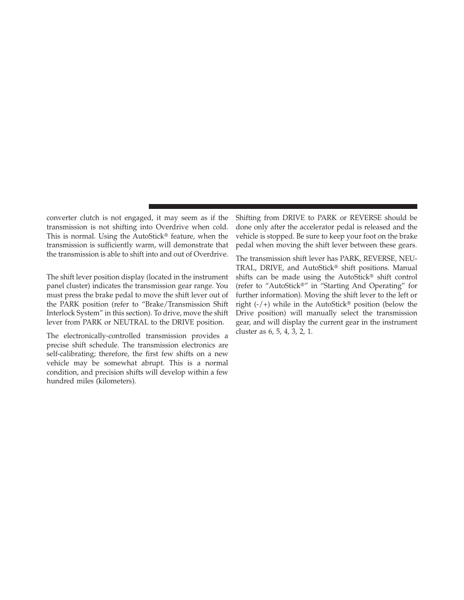 Six-speed automatic transmission – 3.6l engine, Six-speed automatic transmission – 3.6l, Engine | Dodge 2012 Journey - Owner Manual User Manual | Page 384 / 603