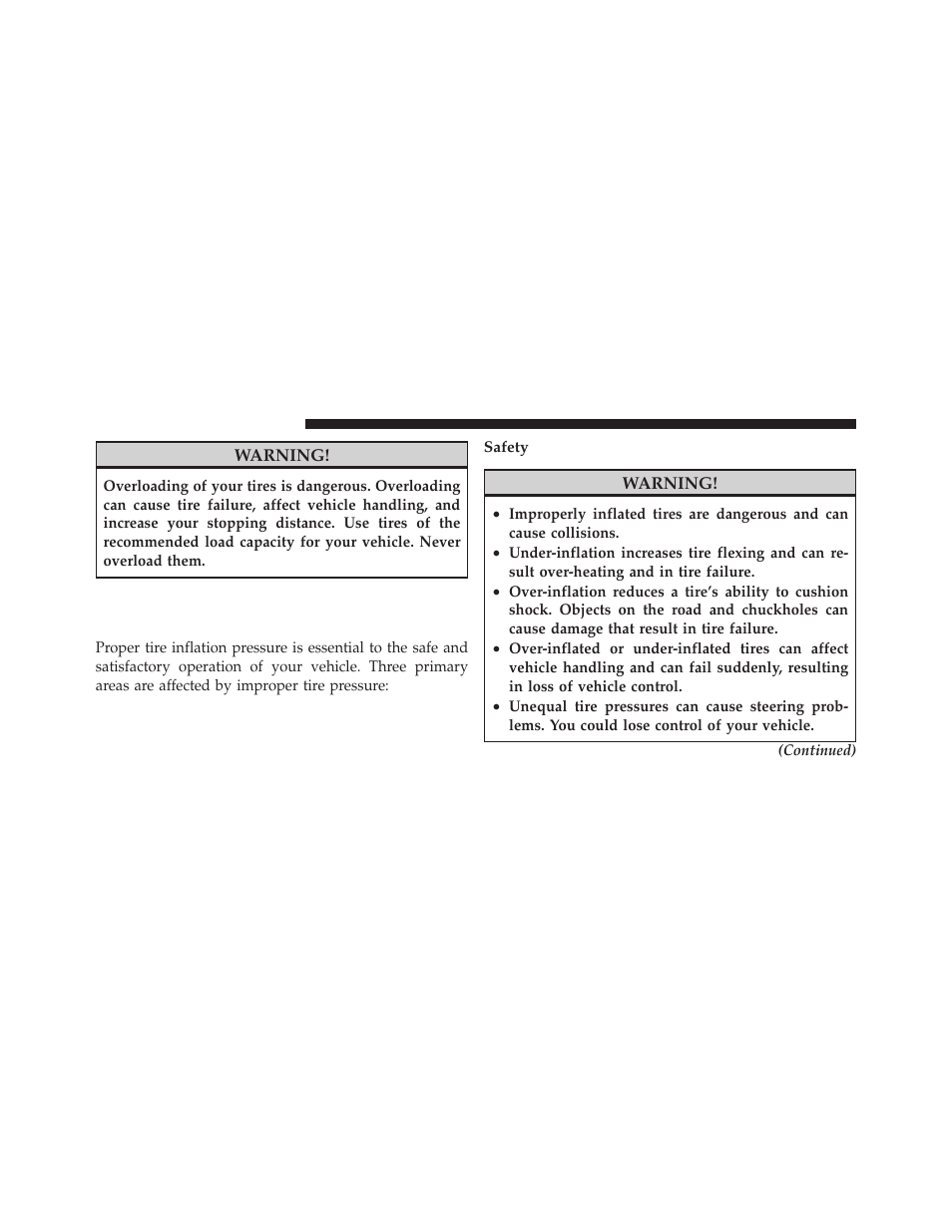 Tires — general information, Tire pressure | Dodge 2012 Journey - Owner Manual User Manual | Page 420 / 603