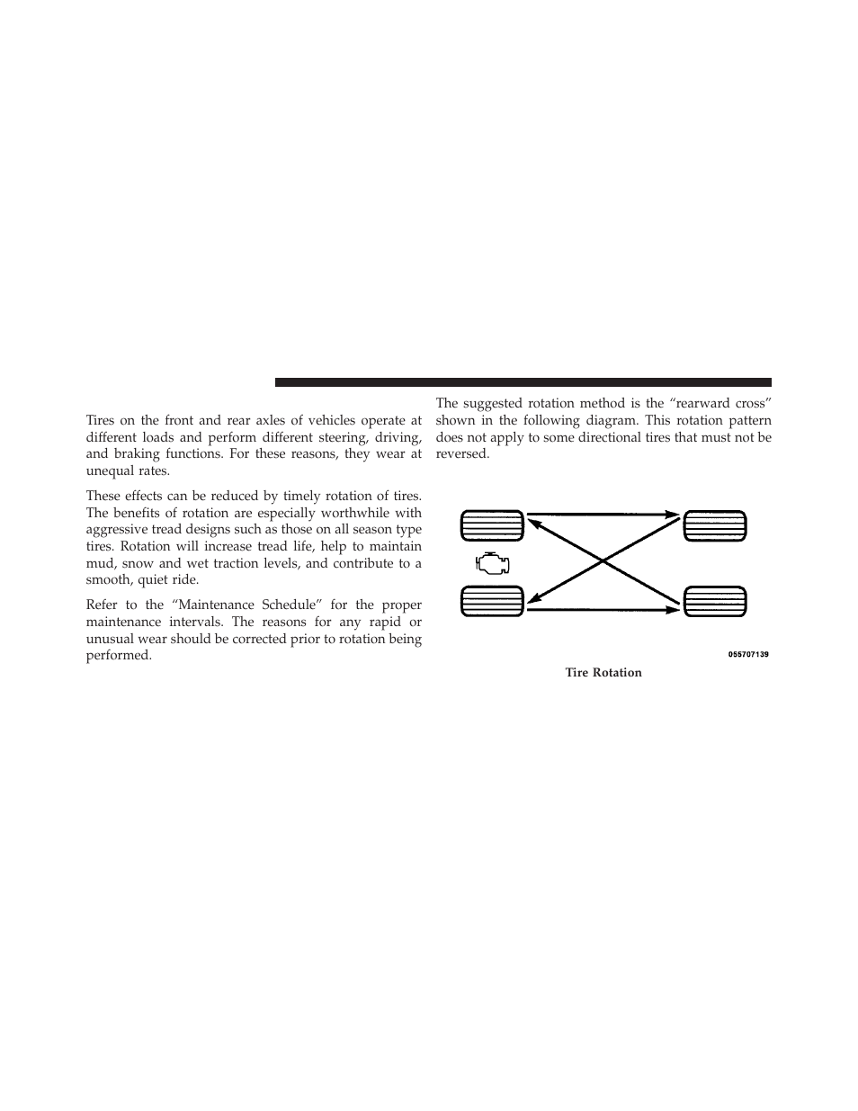 Tire rotation recommendations | Dodge 2012 Journey - Owner Manual User Manual | Page 432 / 603