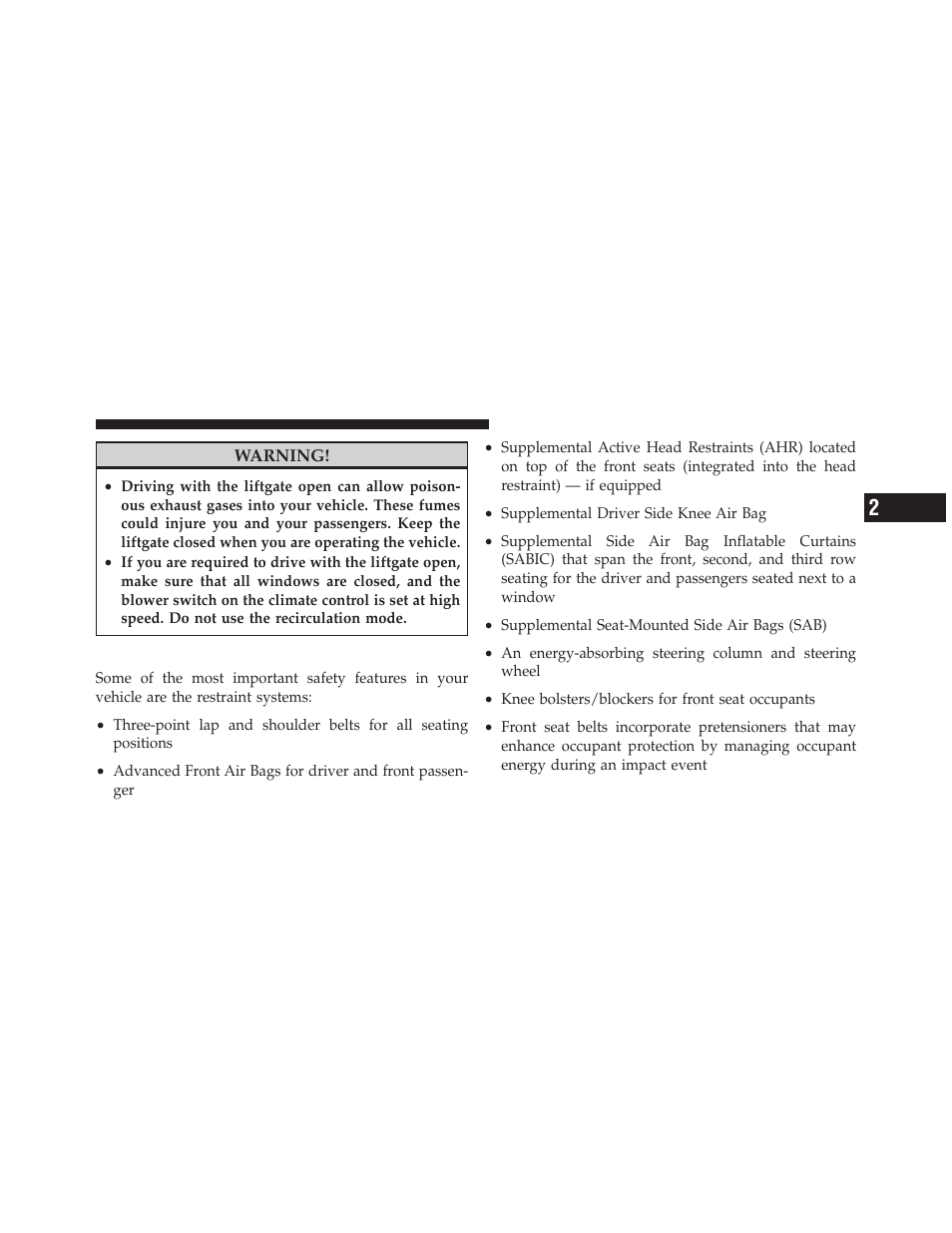 Occupant restraints | Dodge 2012 Journey - Owner Manual User Manual | Page 45 / 603