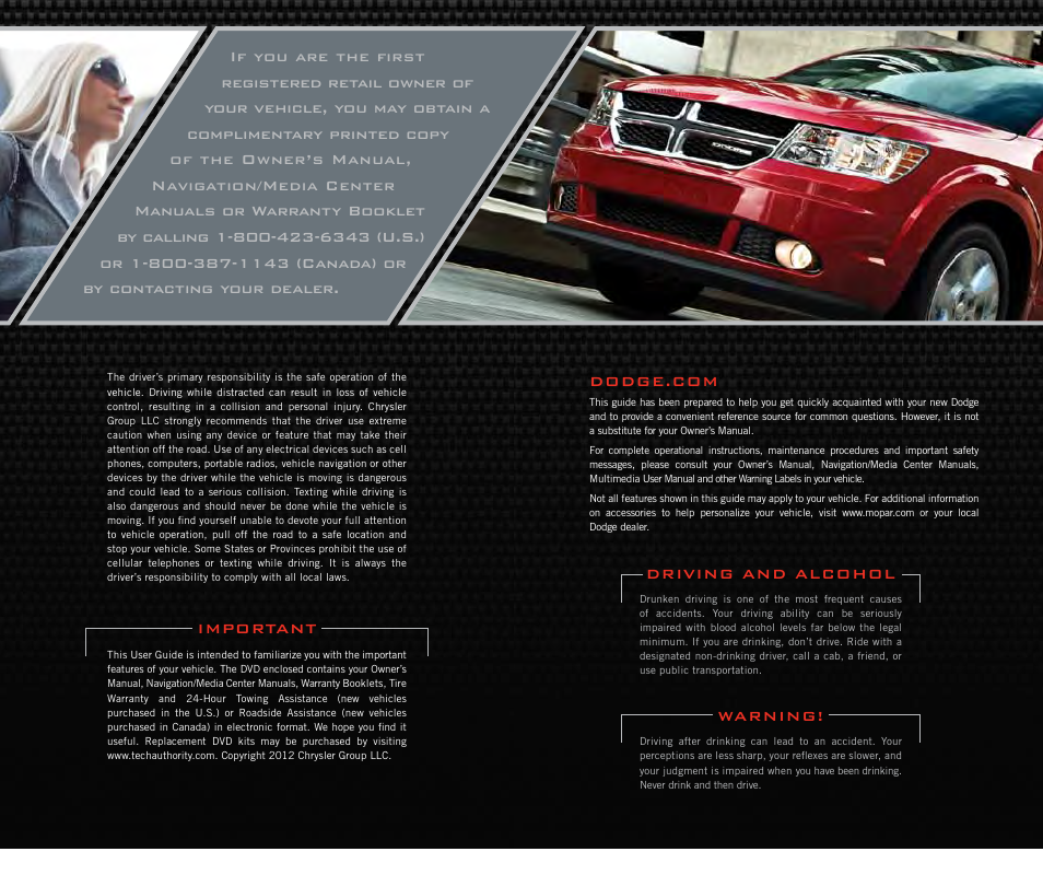 Dodge 2012 Journey - User Guide User Manual | Page 107 / 108