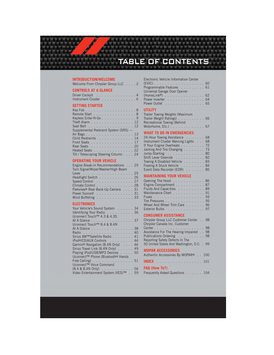 Dodge 2012 Journey - User Guide User Manual | Page 3 / 108