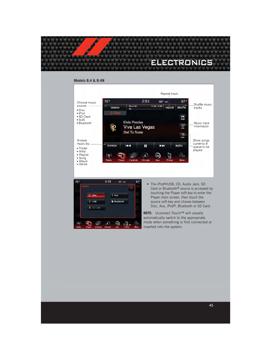 Models 8.4 & 8.4n, Electronics | Dodge 2012 Journey - User Guide User Manual | Page 47 / 108