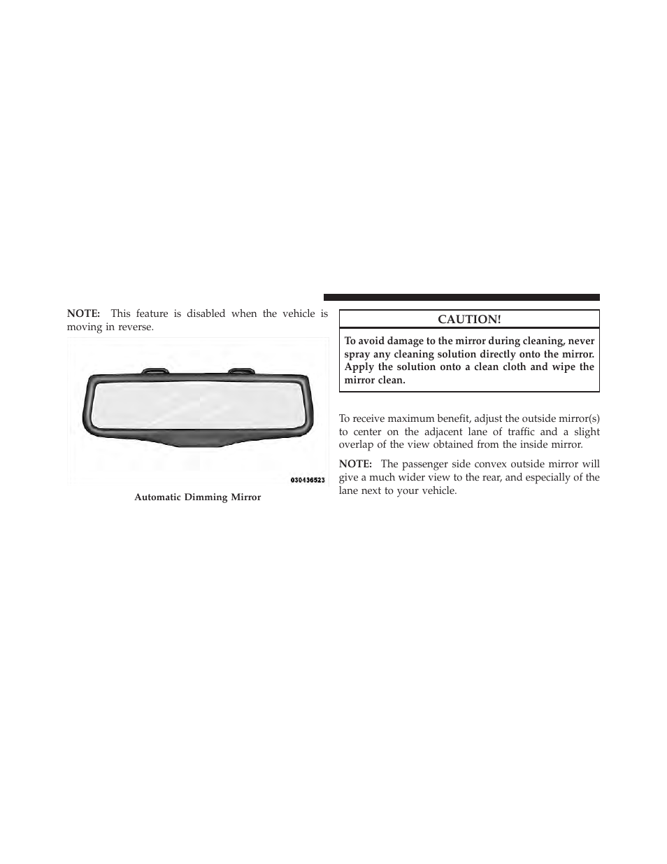Outside mirrors | Dodge 2013 Dart - Owner Manual User Manual | Page 108 / 604
