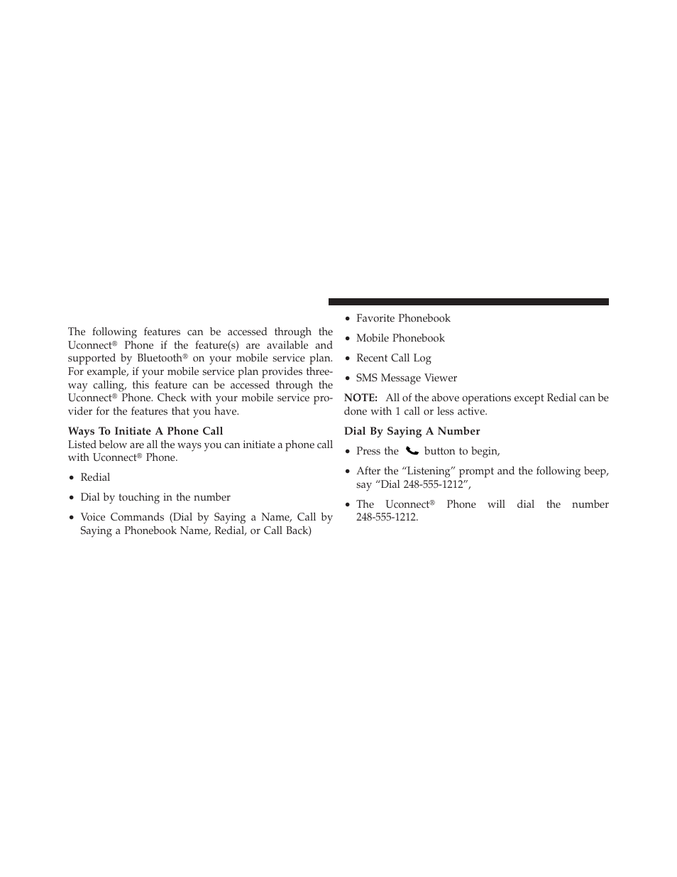 Phone call features | Dodge 2013 Dart - Owner Manual User Manual | Page 162 / 604