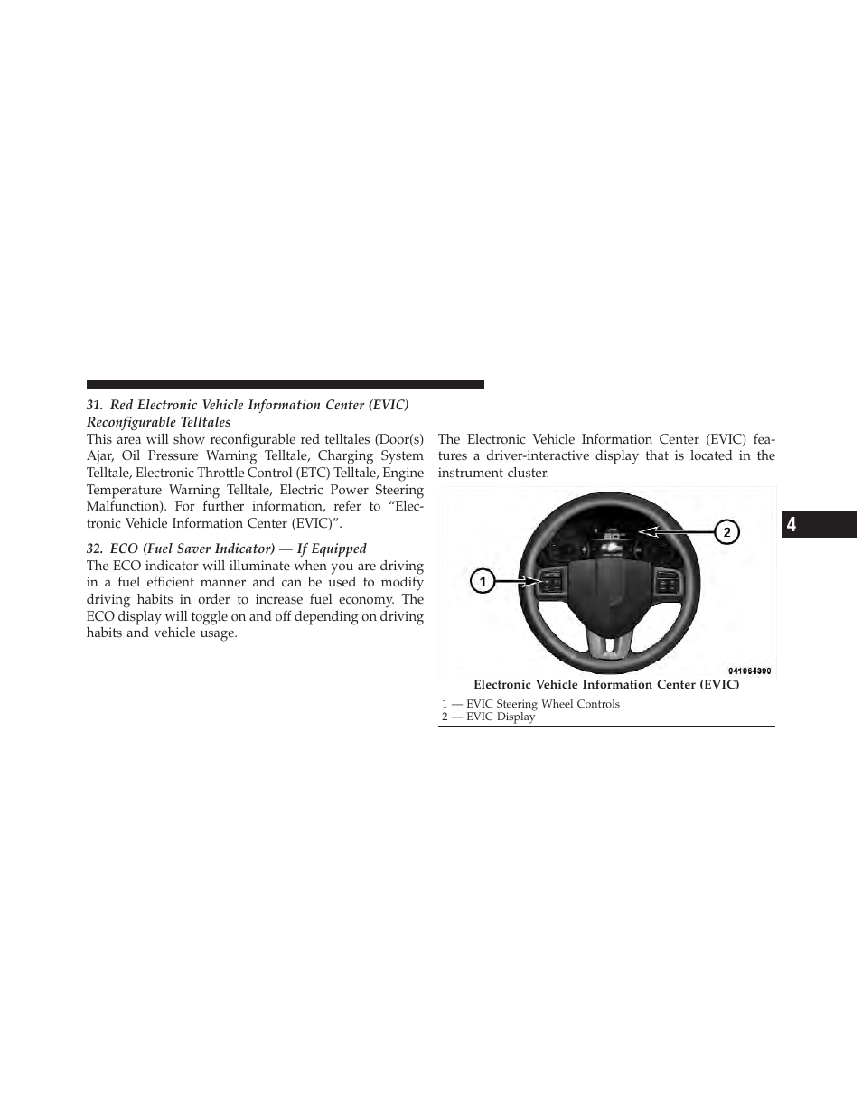 Electronic vehicle information center (evic) | Dodge 2013 Dart - Owner Manual User Manual | Page 299 / 604