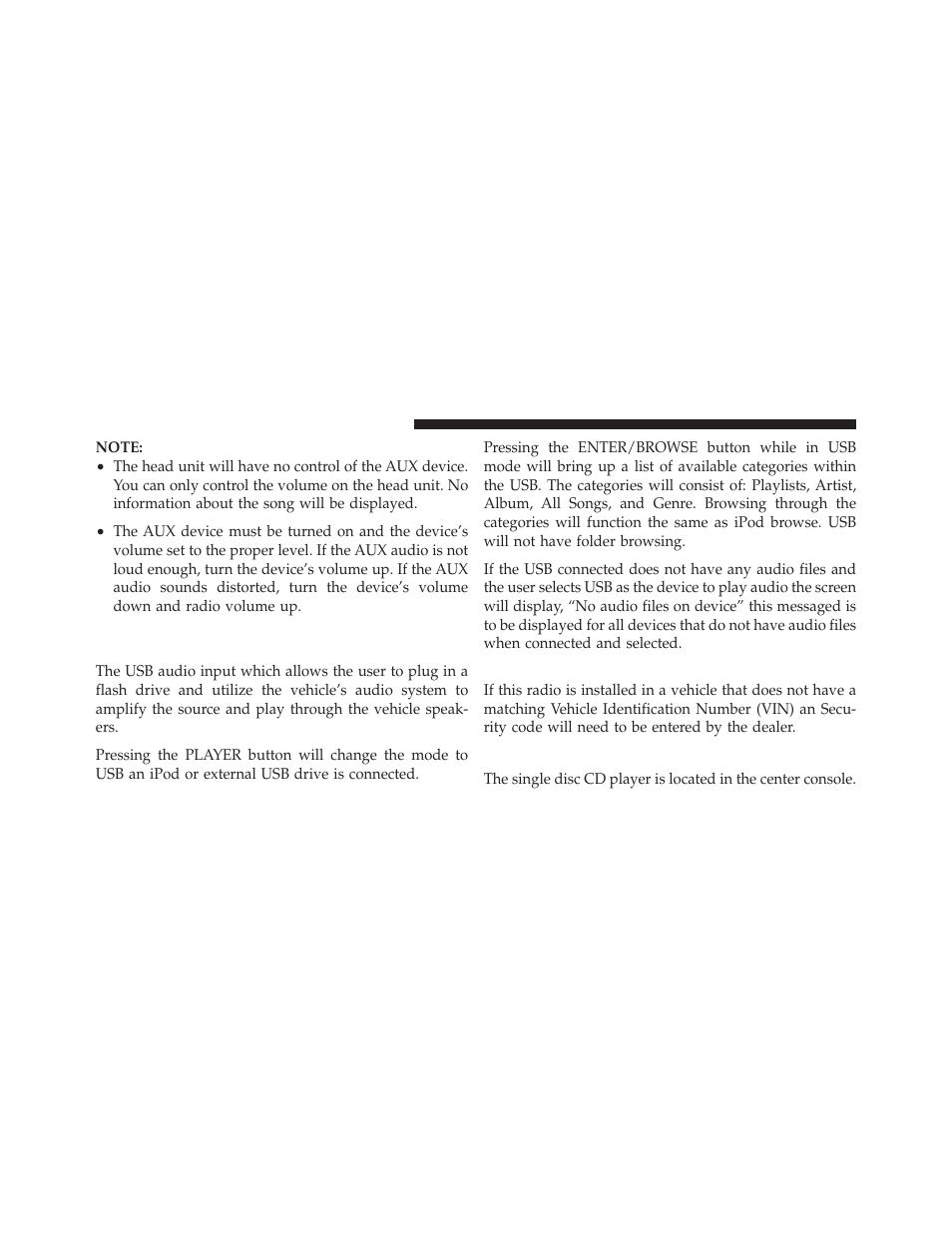 Security, Cd player — if equipped, Operation instructions — universal serial | Bus (usb) | Dodge 2013 Dart - Owner Manual User Manual | Page 352 / 604