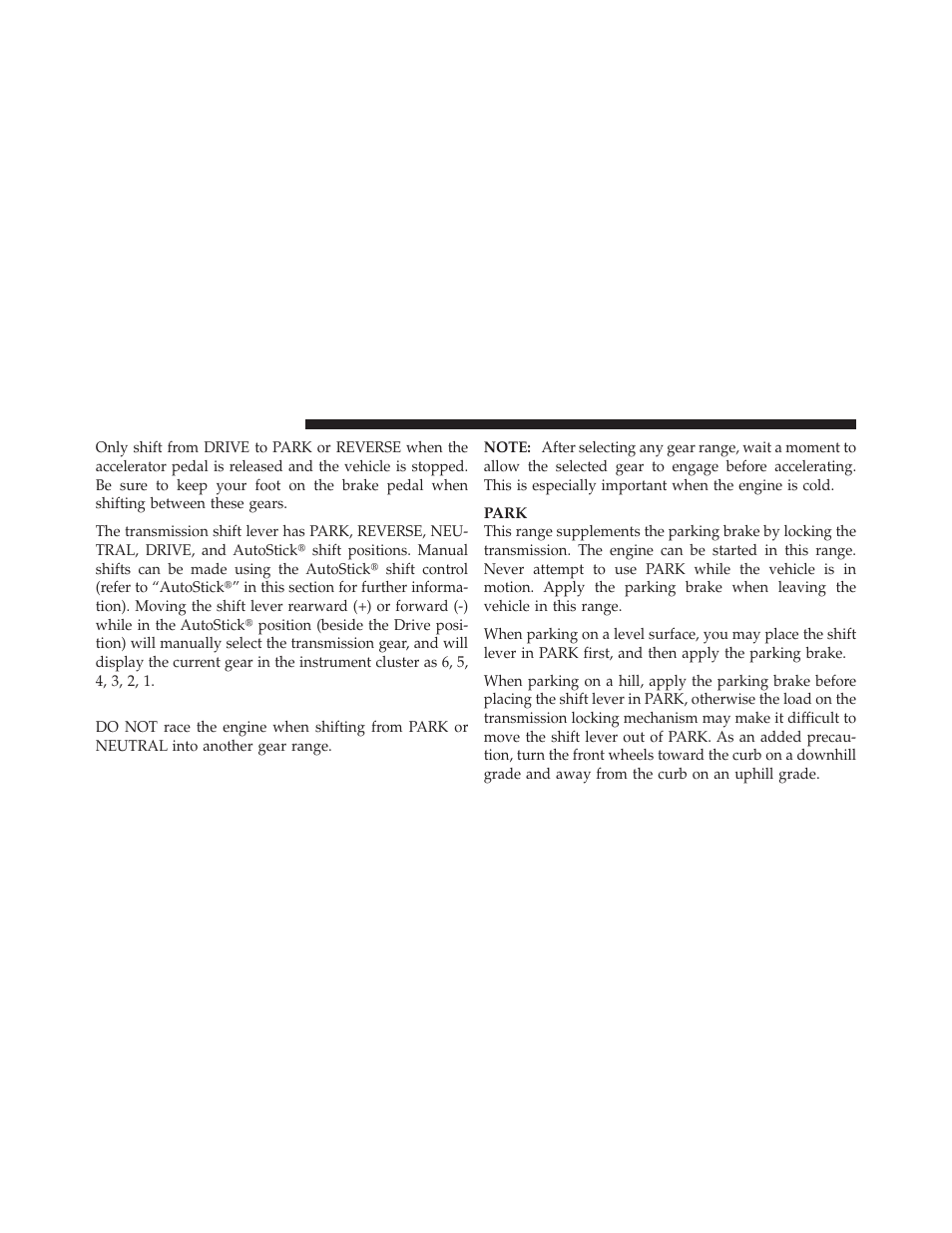 Gear ranges | Dodge 2013 Dart - Owner Manual User Manual | Page 402 / 604