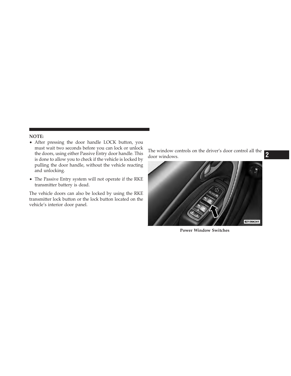 Windows, Power windows | Dodge 2013 Dart - Owner Manual User Manual | Page 43 / 604