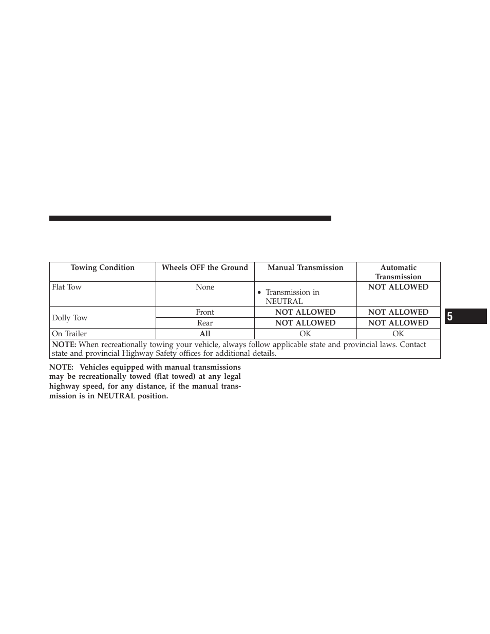 Recreational towing (behind motorhome, etc.), Towing this vehicle behind another vehicle, Recreational towing | Behind motorhome, etc.), Towing this vehicle behind another, Vehicle | Dodge 2013 Dart - Owner Manual User Manual | Page 481 / 604