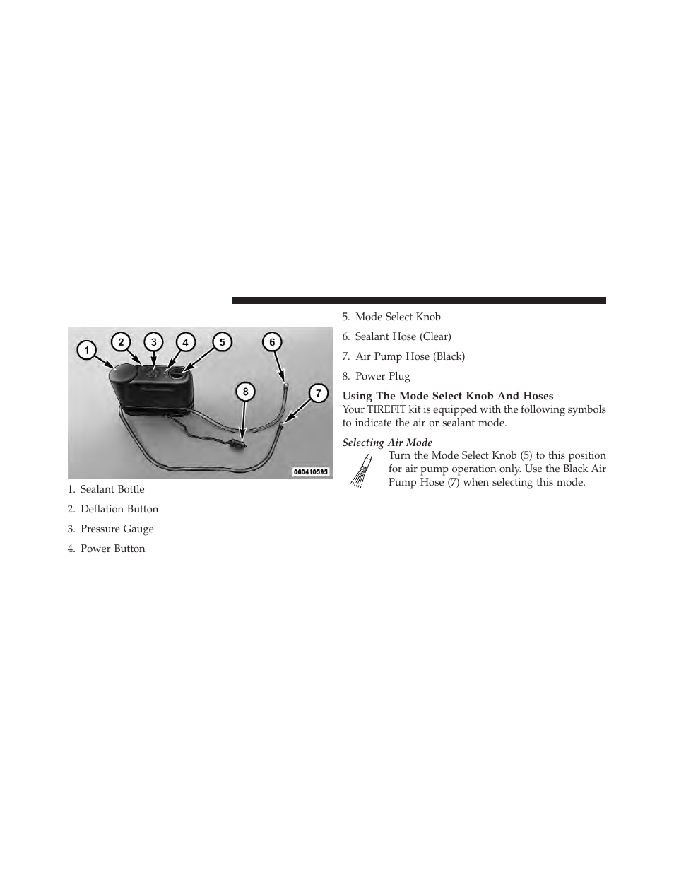 Tirefit kit components and operation | Dodge 2013 Dart - Owner Manual User Manual | Page 498 / 604