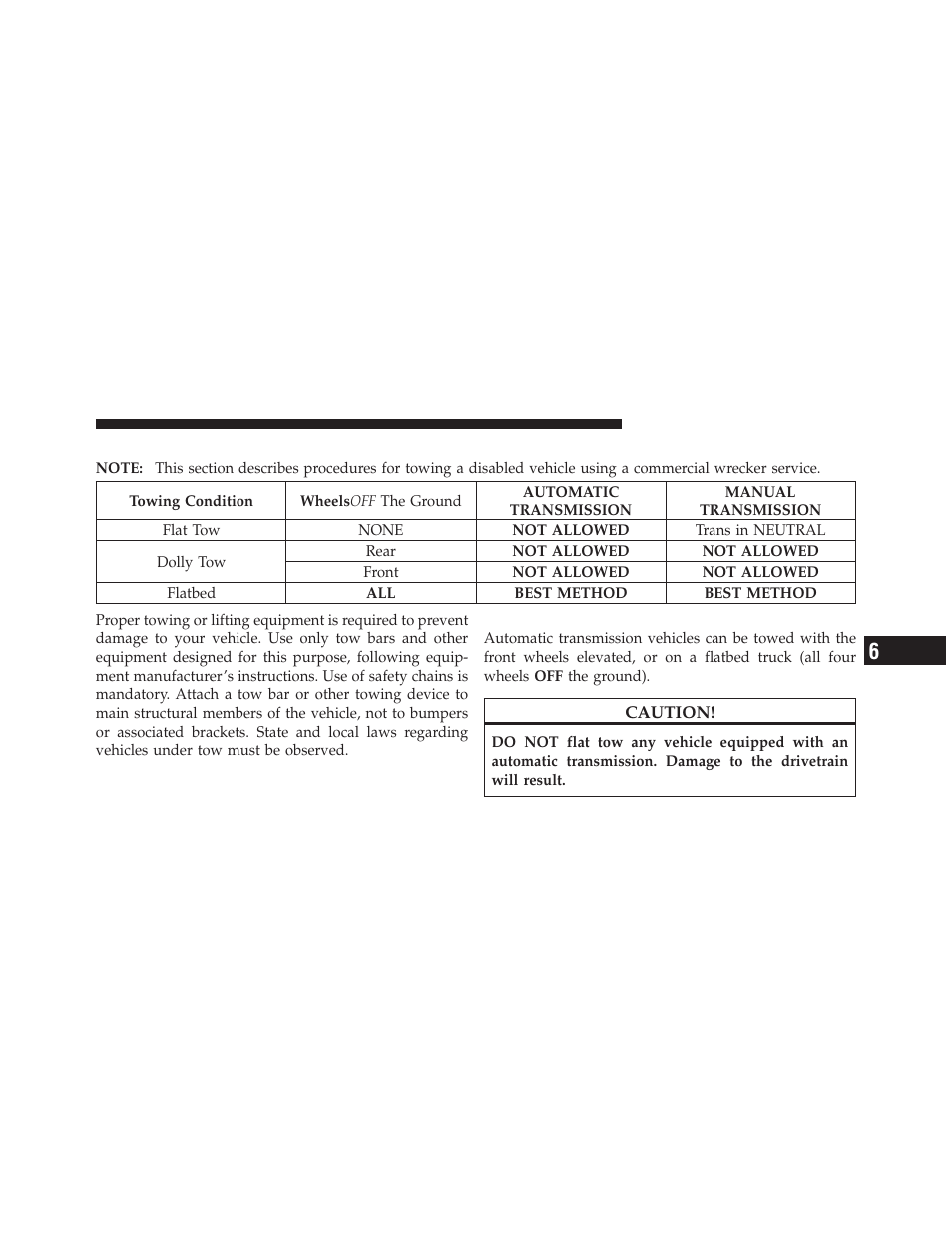 Towing a disabled vehicle, Automatic transmission | Dodge 2013 Dart - Owner Manual User Manual | Page 515 / 604