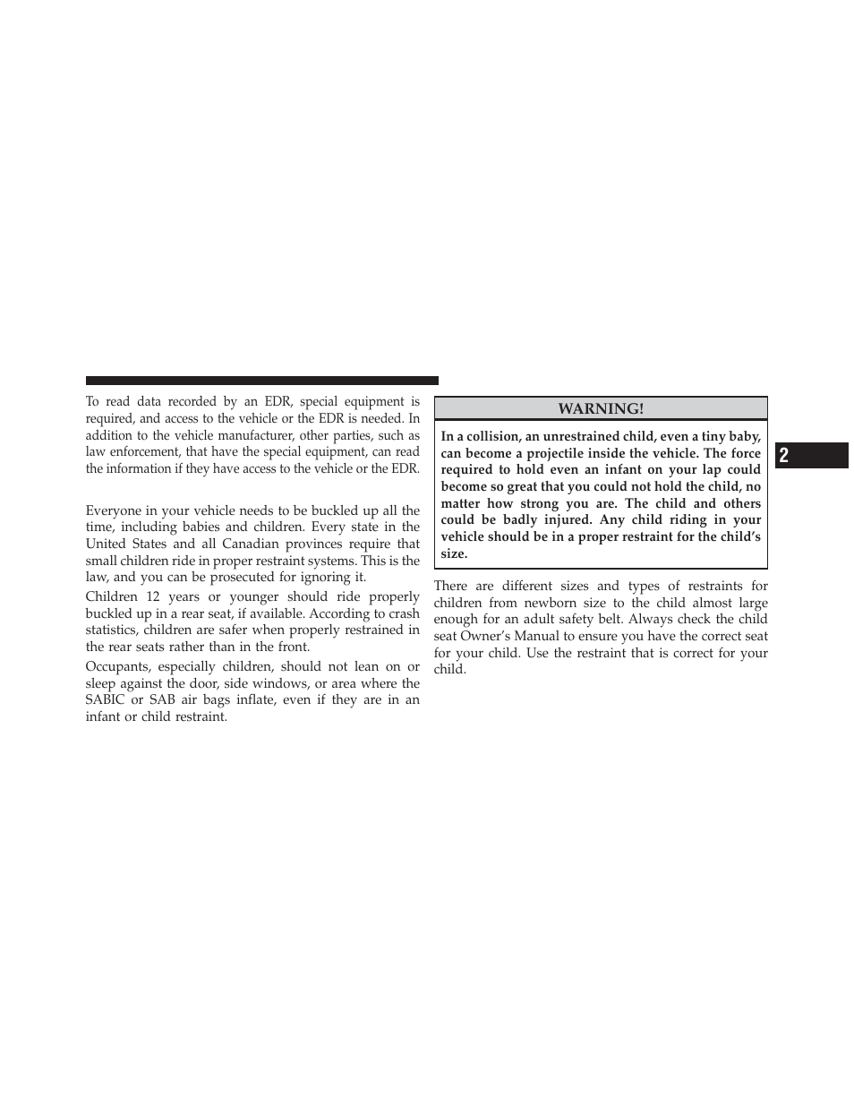Child restraints | Dodge 2013 Dart - Owner Manual User Manual | Page 85 / 604