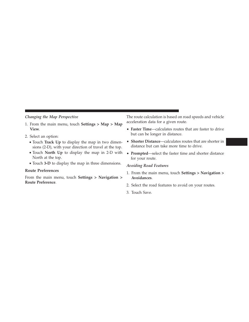 Route preferences | Dodge 2013 Dart - Uconnect Manual User Manual | Page 108 / 140
