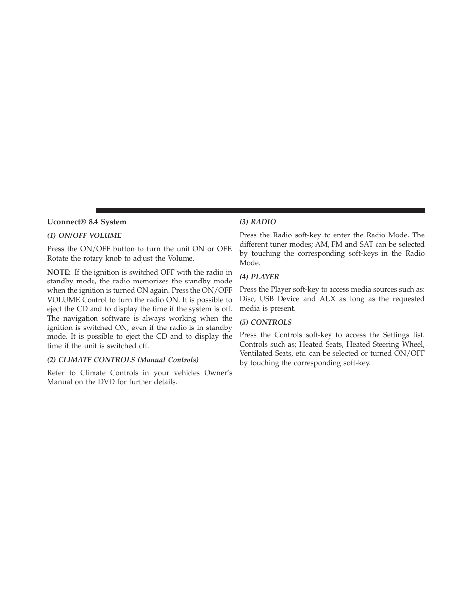 Uconnect® 8.4 system | Dodge 2013 Dart - Uconnect Manual User Manual | Page 9 / 140