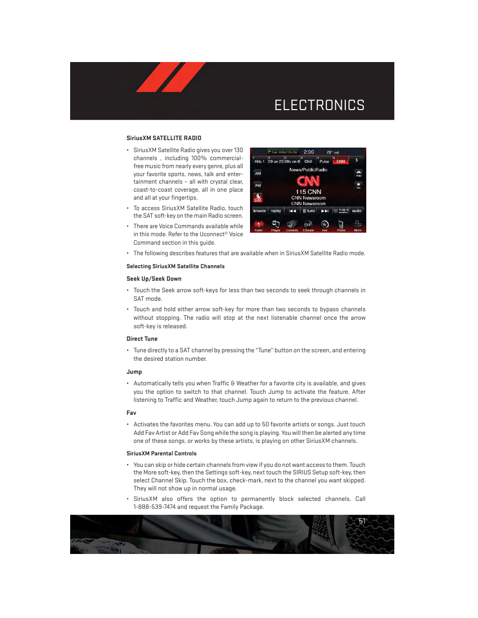 Siriusxm satellite radio, Electronics | Dodge 2013 Dart - User Guide User Manual | Page 53 / 132