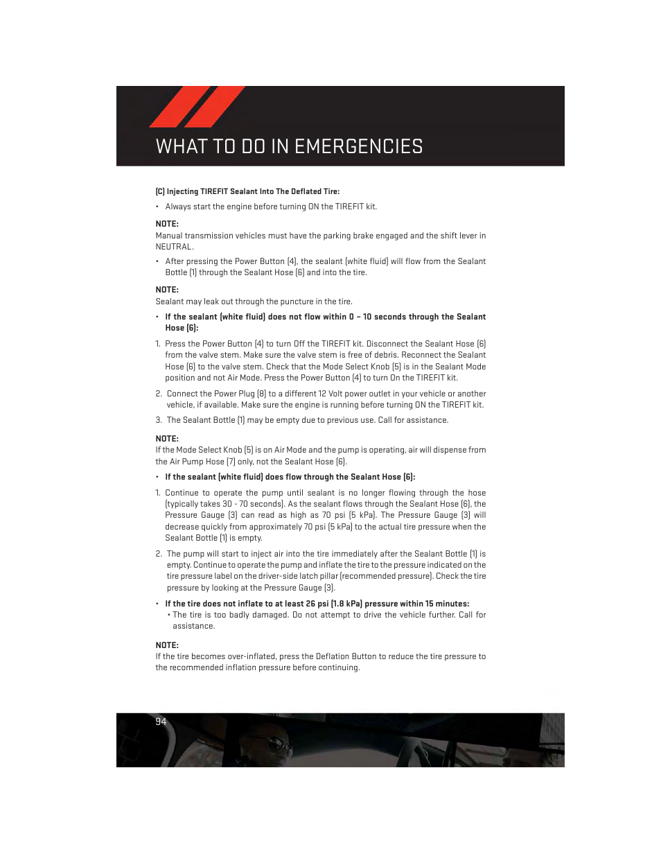 What to do in emergencies | Dodge 2013 Dart - User Guide User Manual | Page 96 / 132