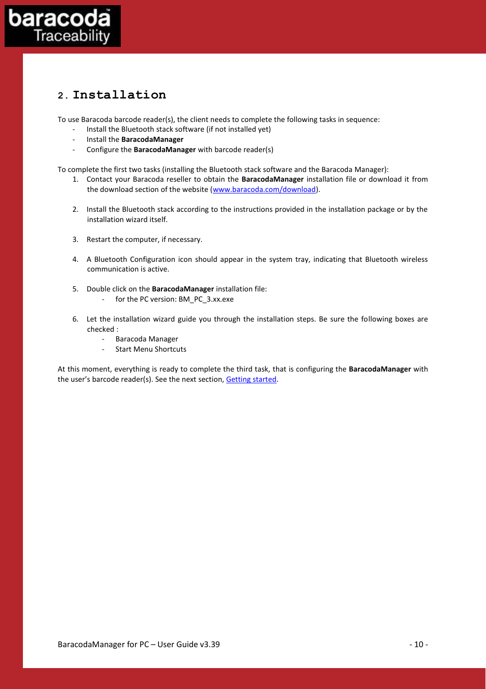 Installation | Baracoda Bluetooth Headset User Manual | Page 10 / 75
