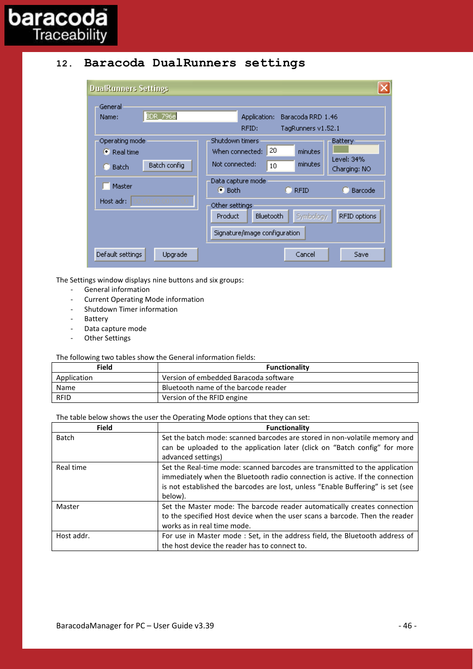 Baracoda dualrunners settings | Baracoda Bluetooth Headset User Manual | Page 46 / 75