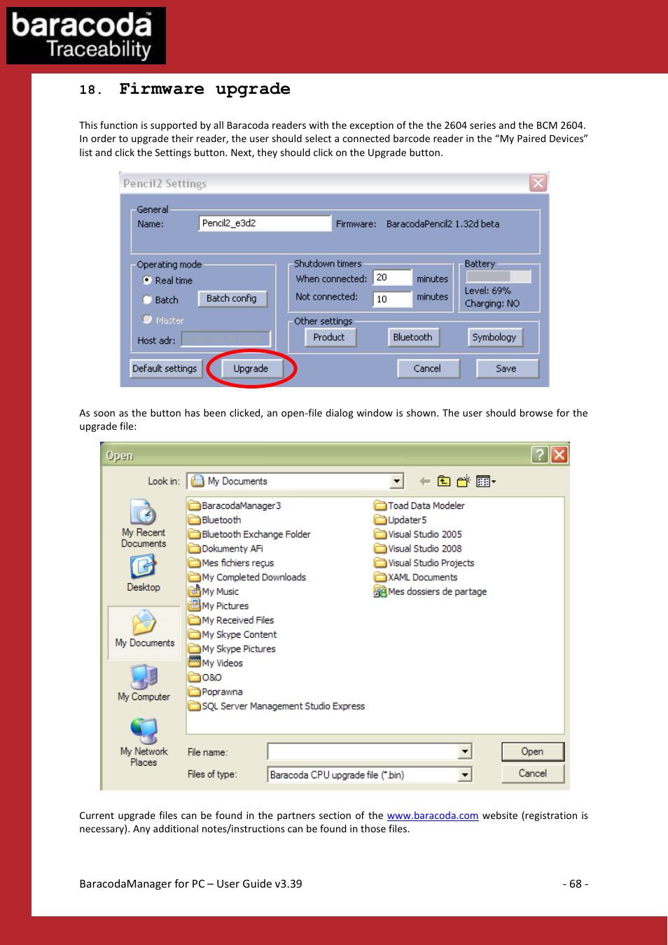 Firmware upgrade, Chapter 16 | Baracoda Bluetooth Headset User Manual | Page 68 / 75