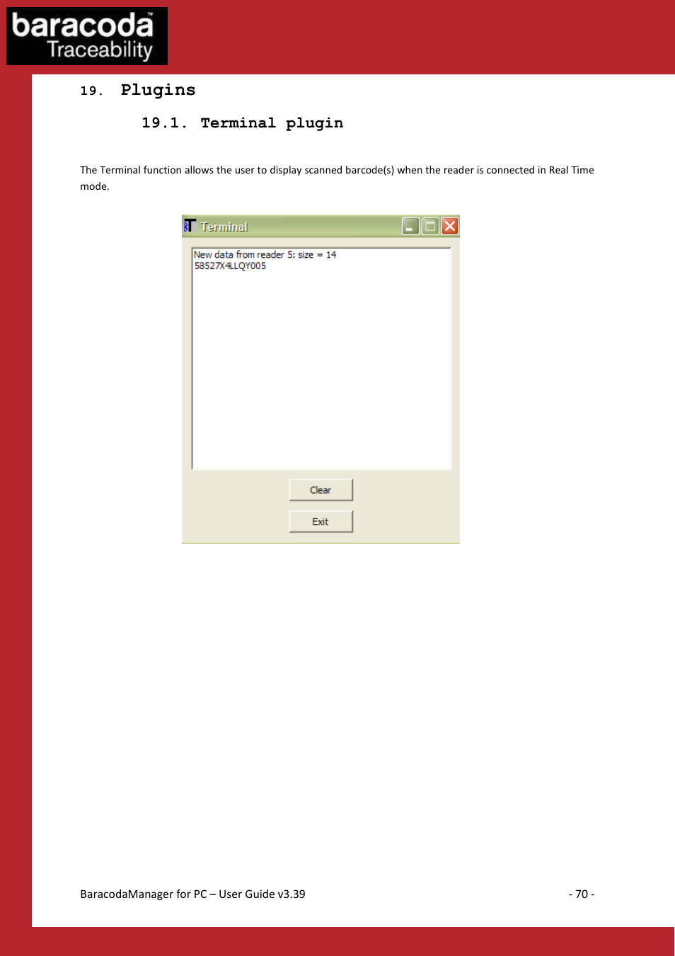 Plugins, Erminal plugin, Kemul plugin | Terminal plugin | Baracoda Bluetooth Headset User Manual | Page 70 / 75