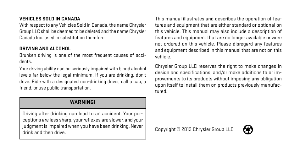 Dodge 2013 Avenger - Owner Manual User Manual | Page 2 / 519