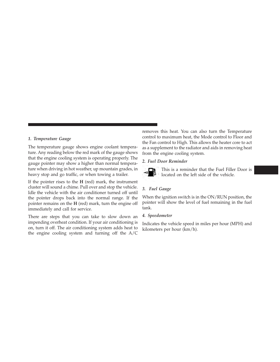 Instrument cluster descriptions | Dodge 2013 Avenger - Owner Manual User Manual | Page 215 / 519