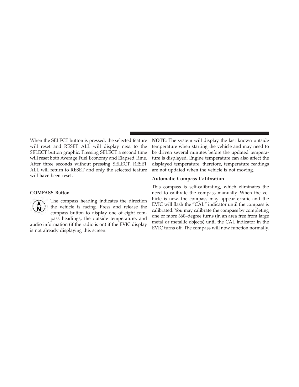 Compass display, Automatic compass calibration | Dodge 2013 Avenger - Owner Manual User Manual | Page 236 / 519