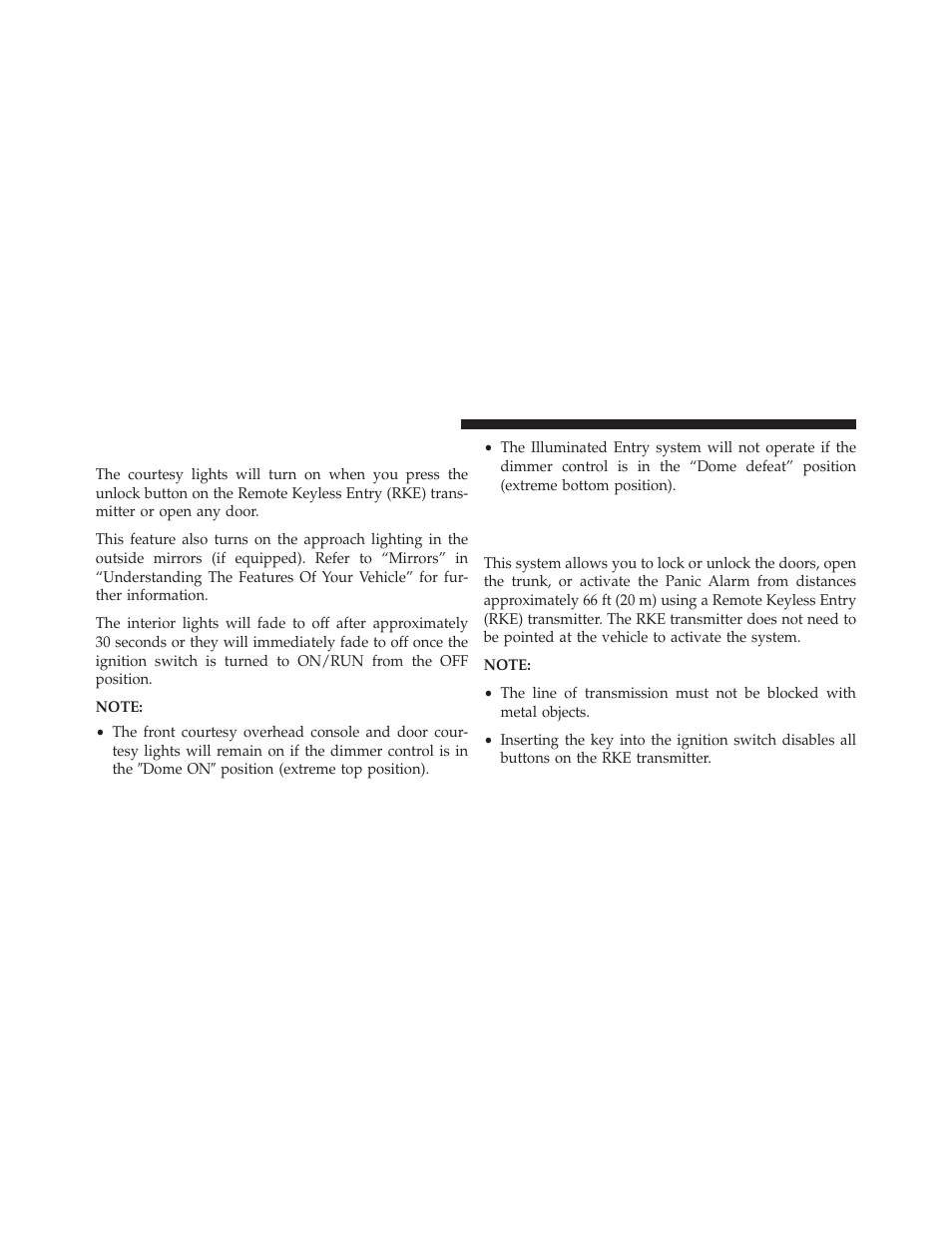 Illuminated entry — if equipped, Remote keyless entry (rke) — if equipped, Remote keyless entry (rke) | If equipped | Dodge 2013 Avenger - Owner Manual User Manual | Page 24 / 519