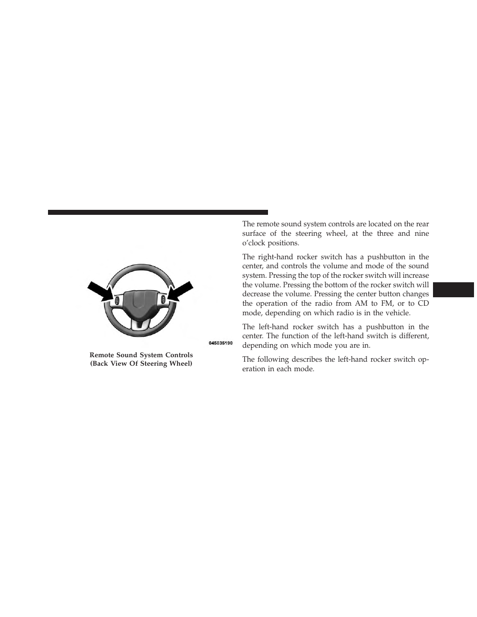 Steering wheel audio controls — if equipped, Steering wheel audio controls, If equipped | Dodge 2013 Avenger - Owner Manual User Manual | Page 277 / 519