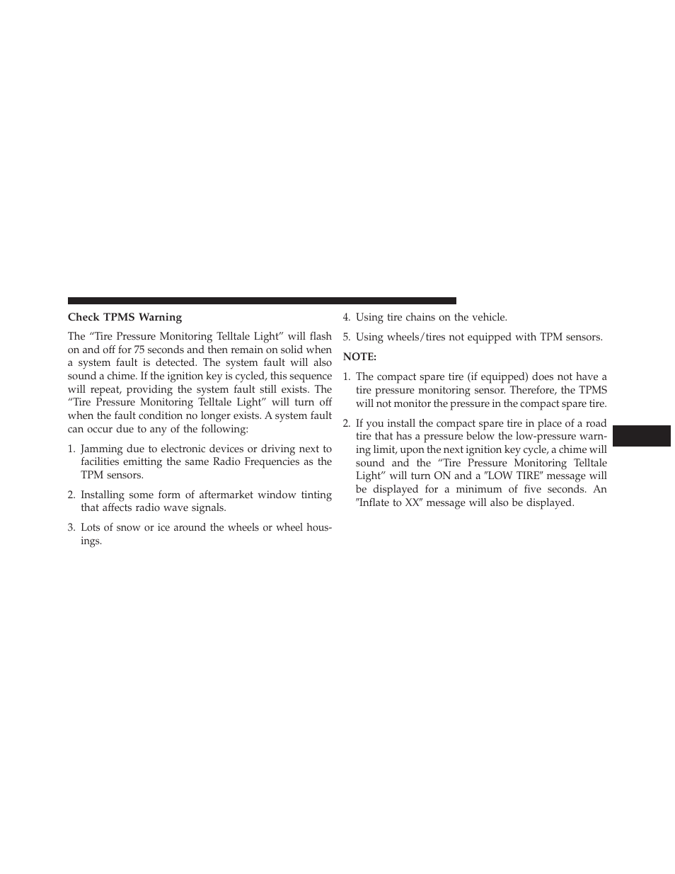 Check tpms warning | Dodge 2013 Avenger - Owner Manual User Manual | Page 367 / 519