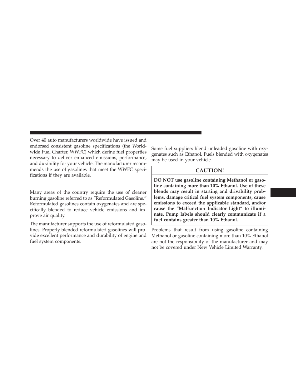 Reformulated gasoline, Gasoline/oxygenate blends | Dodge 2013 Avenger - Owner Manual User Manual | Page 373 / 519