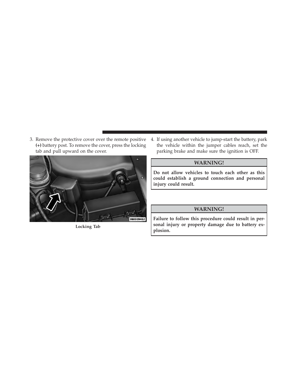 Jump-starting procedure | Dodge 2013 Avenger - Owner Manual User Manual | Page 416 / 519