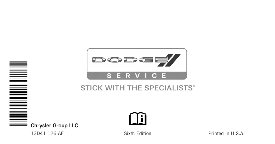 Dodge 2013 Avenger - Owner Manual User Manual | Page 519 / 519