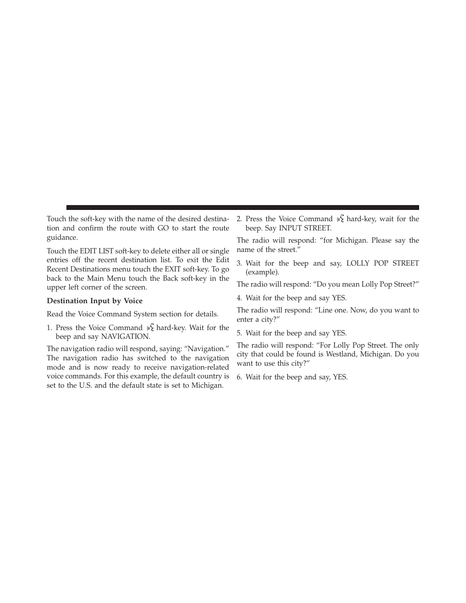 Destination input by voice | Ram Trucks UCONNECT 730N for Jeep User Manual | Page 166 / 220