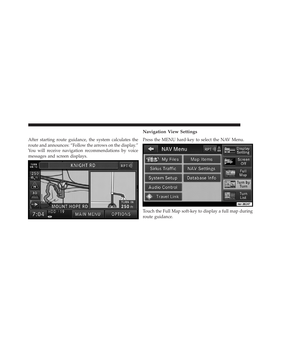 Route guidance, Navigation view settings | Ram Trucks UCONNECT 730N for Jeep User Manual | Page 175 / 220