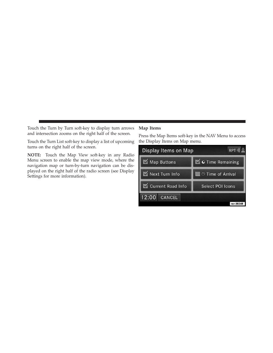 Map items | Ram Trucks UCONNECT 730N for Jeep User Manual | Page 176 / 220