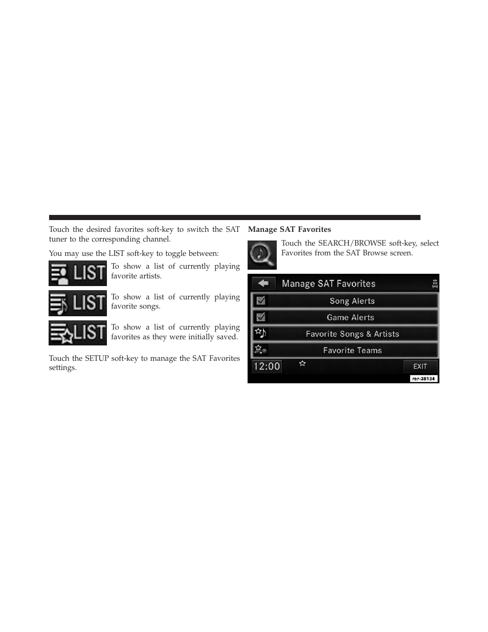 Manage sat favorites | Ram Trucks UCONNECT 730N for Jeep User Manual | Page 49 / 220