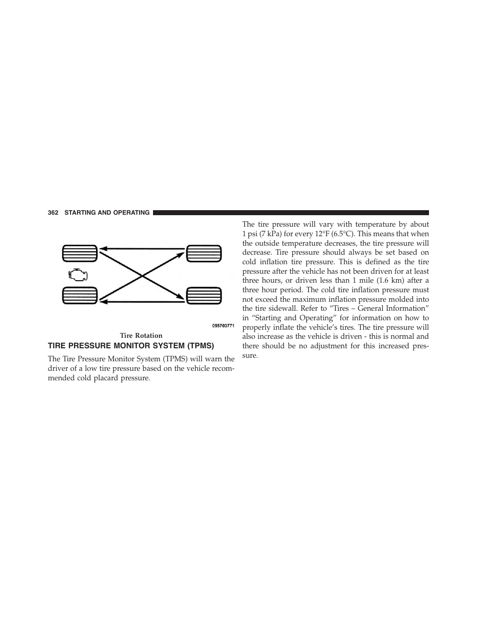 Tire pressure monitor system (tpms) | Dodge 2013 Challenger - Owner Manual User Manual | Page 364 / 530