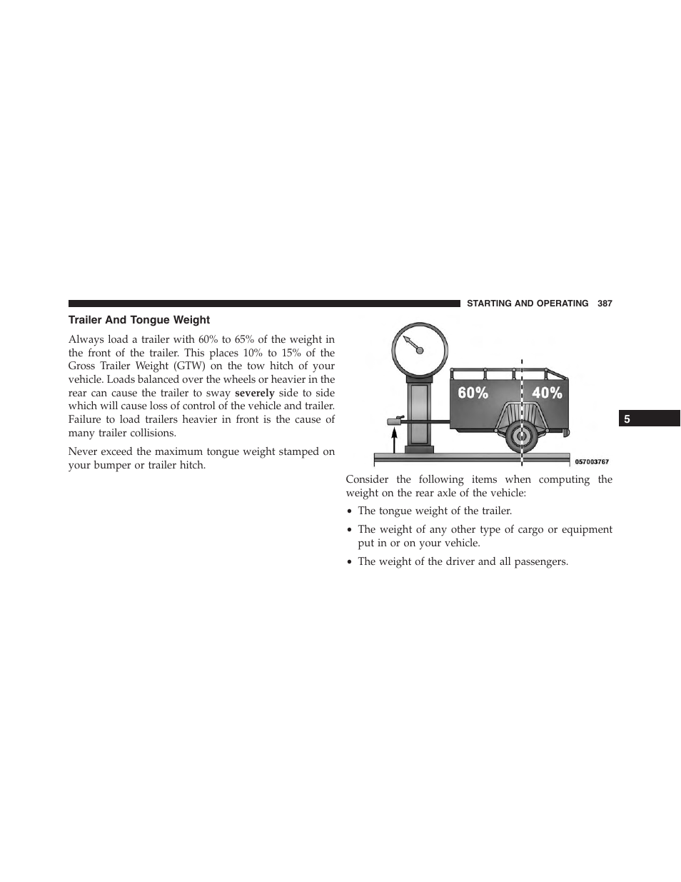 Trailer and tongue weight | Dodge 2013 Challenger - Owner Manual User Manual | Page 389 / 530