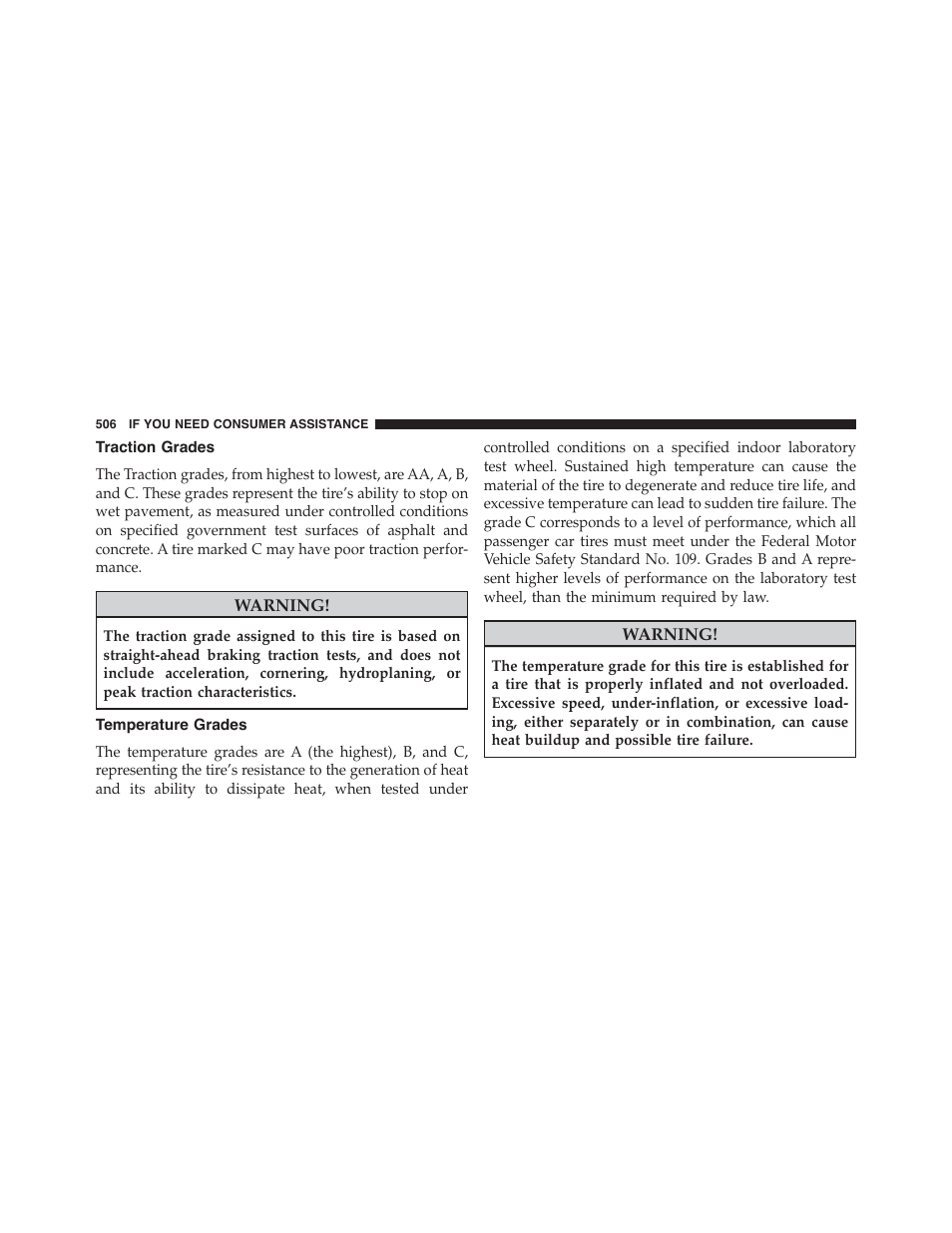 Traction grades, Temperature grades | Dodge 2013 Challenger - Owner Manual User Manual | Page 508 / 530