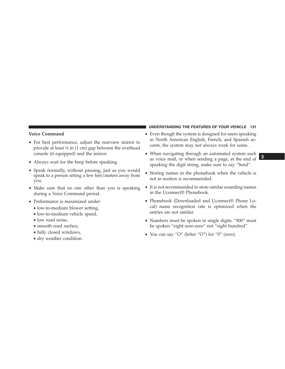 Voice command | Dodge 2013 Challenger_SRT - Owner Manual User Manual | Page 133 / 520