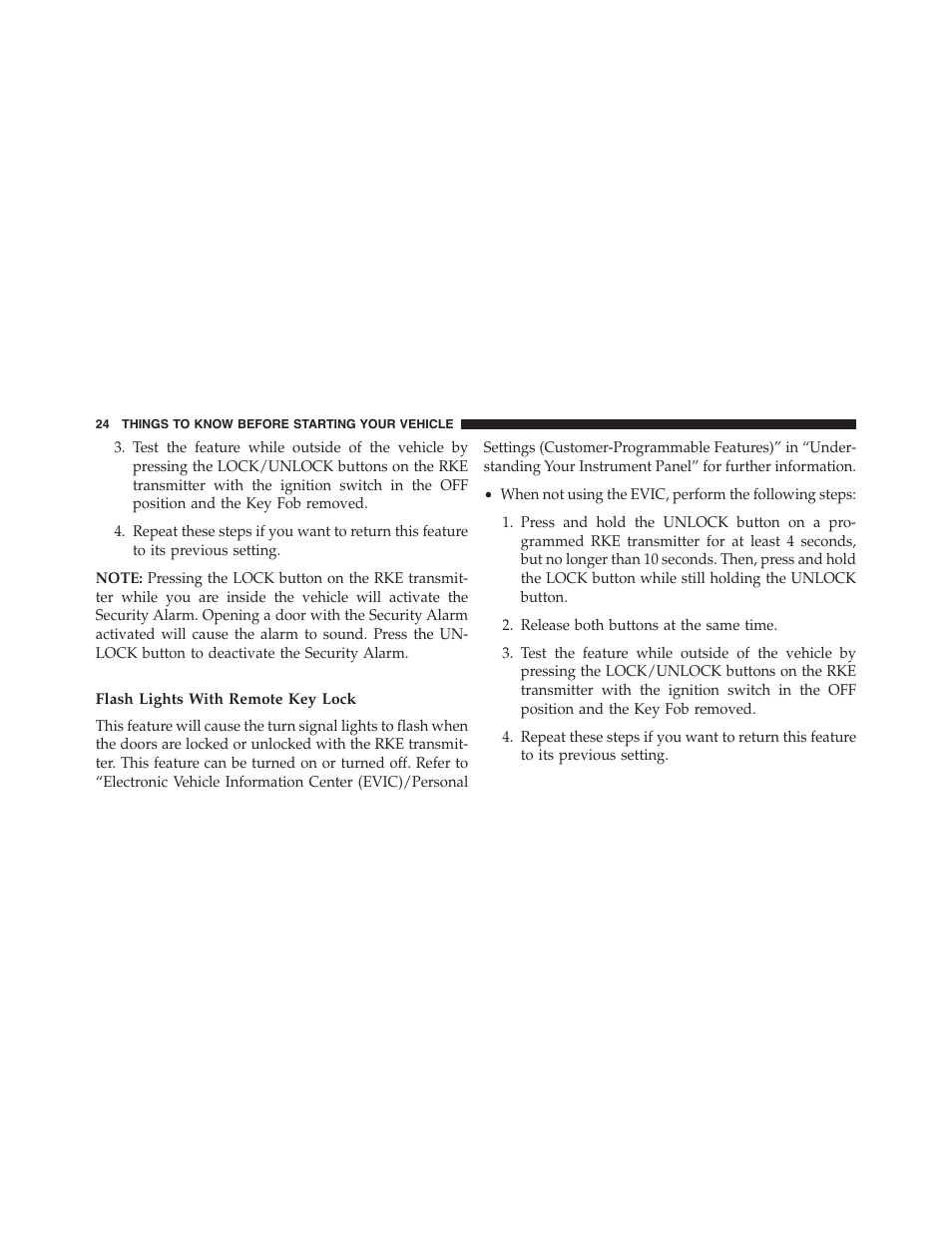 Flash lights with remote key lock | Dodge 2013 Challenger_SRT - Owner Manual User Manual | Page 26 / 520