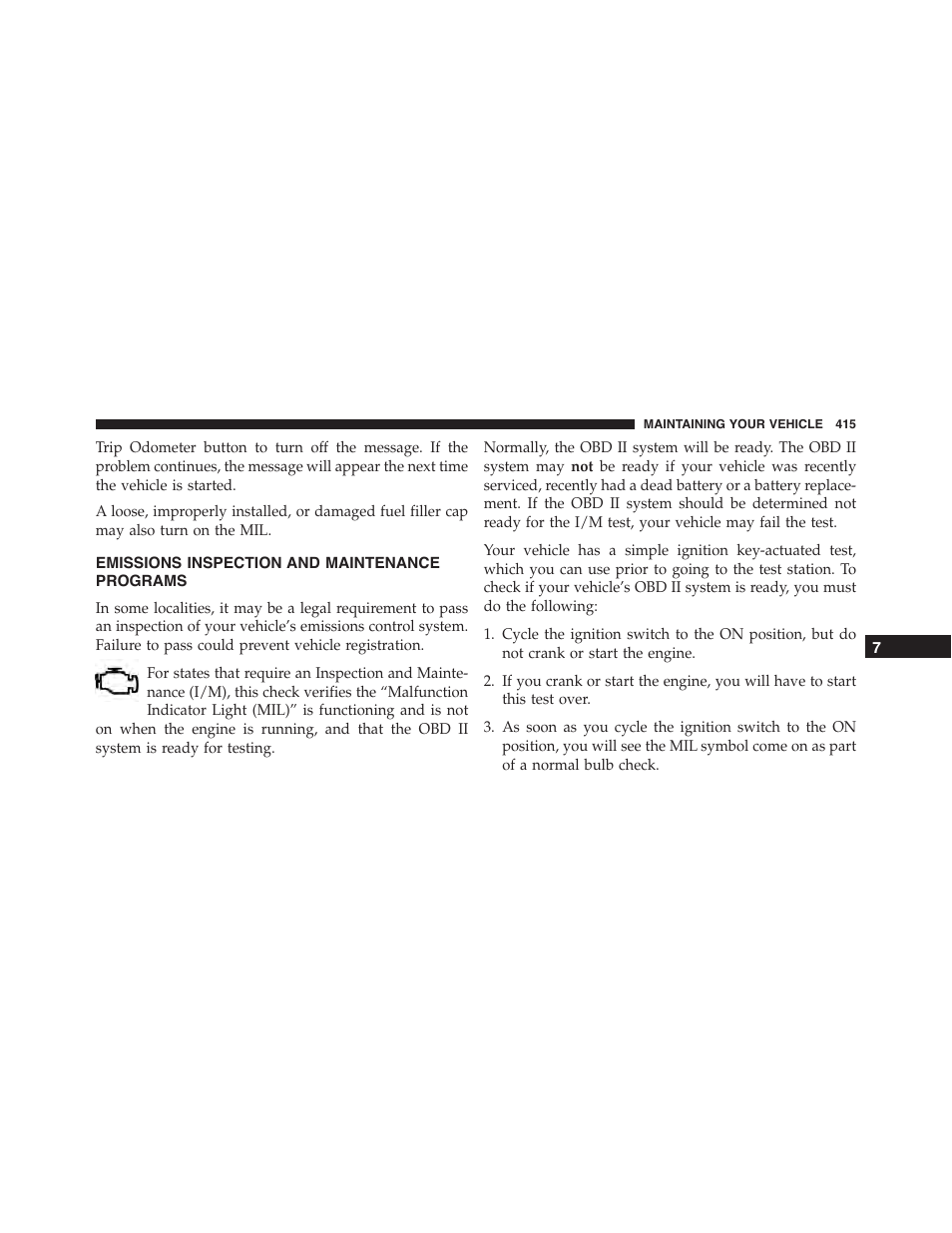 Emissions inspection and maintenance programs, Emissions inspection and maintenance, Programs | Dodge 2013 Challenger_SRT - Owner Manual User Manual | Page 417 / 520